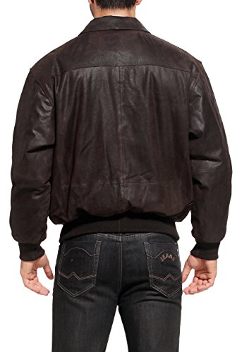 Landing Leathers Men's Air Force A-2 Leather Flight Bomber Jacket Distressed Brown Large