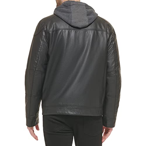 Calvin Klein Men’s Motorcycle Jacket With Removable Hoodie