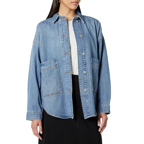 Pilar Women's Long Denim Shirt Jacket - Indigo