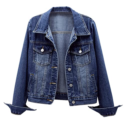 Women's Distressed Denim Button Down Jacket
