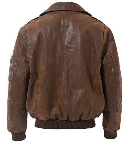 Men's Brown Leather Flight Bomber Jacket