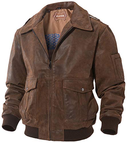 Men's Brown Leather Flight Bomber Jacket