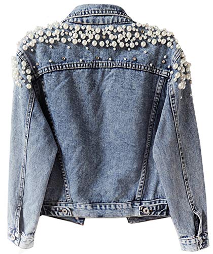 Kedera Women's Embroidered Pearl Denim Jacket