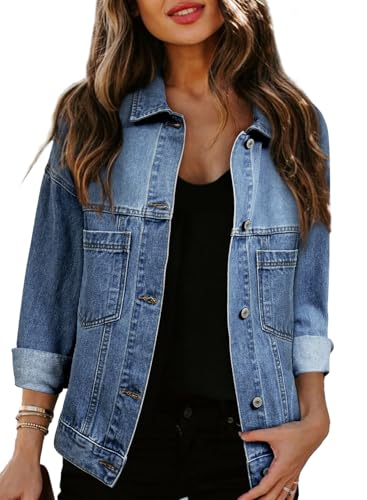Oversized Sky Blue Denim Jacket for Women