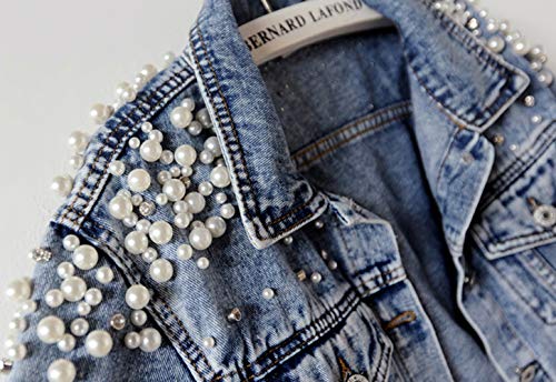 Kedera Women's Embroidered Pearl Denim Jacket