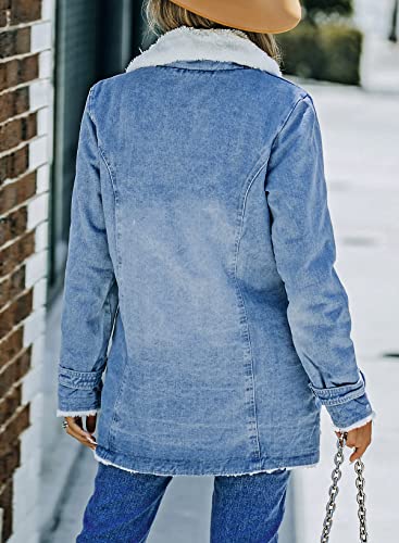 Dokotoo Women's Sky Blue Oversized Denim Jacket