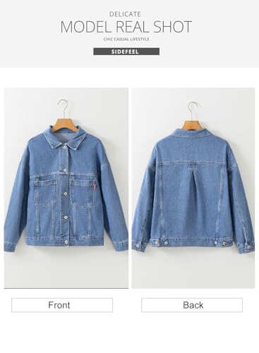 Oversized Sky Blue Denim Jacket for Women