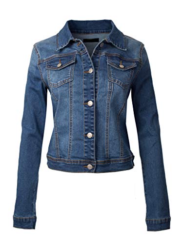 Olivia Women's Vintage Washed Long Sleeve Denim Jacket