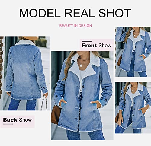 Dokotoo Women's Sky Blue Oversized Denim Jacket