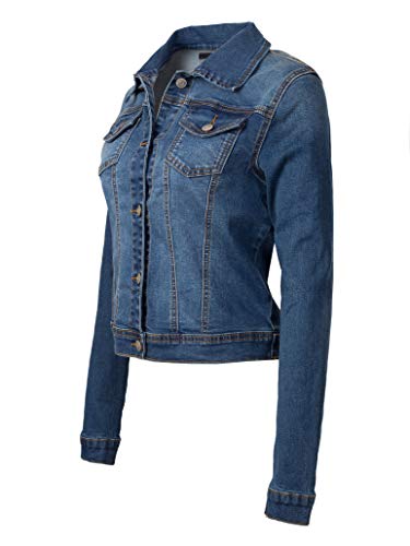 Olivia Women's Vintage Washed Long Sleeve Denim Jacket