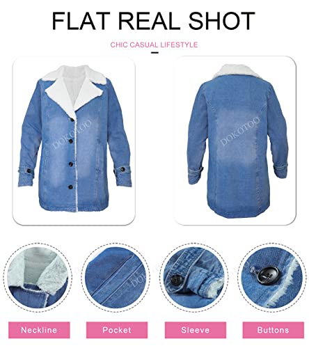 Dokotoo Women's Sky Blue Oversized Denim Jacket