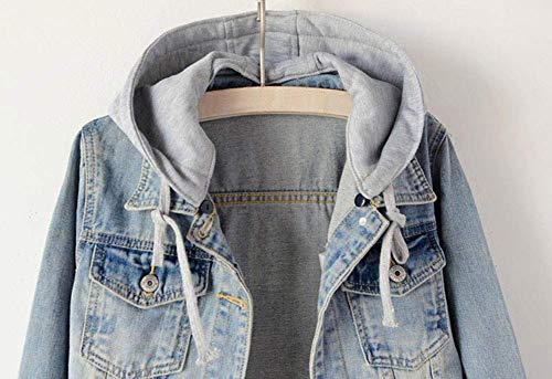 LifeShe Women's Denim Jacket with Detachable Hoodie