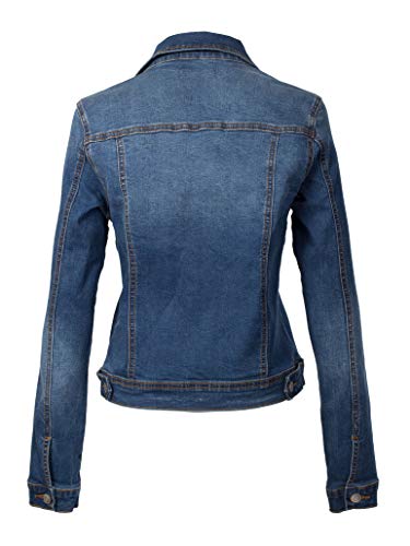 Olivia Women's Vintage Washed Long Sleeve Denim Jacket
