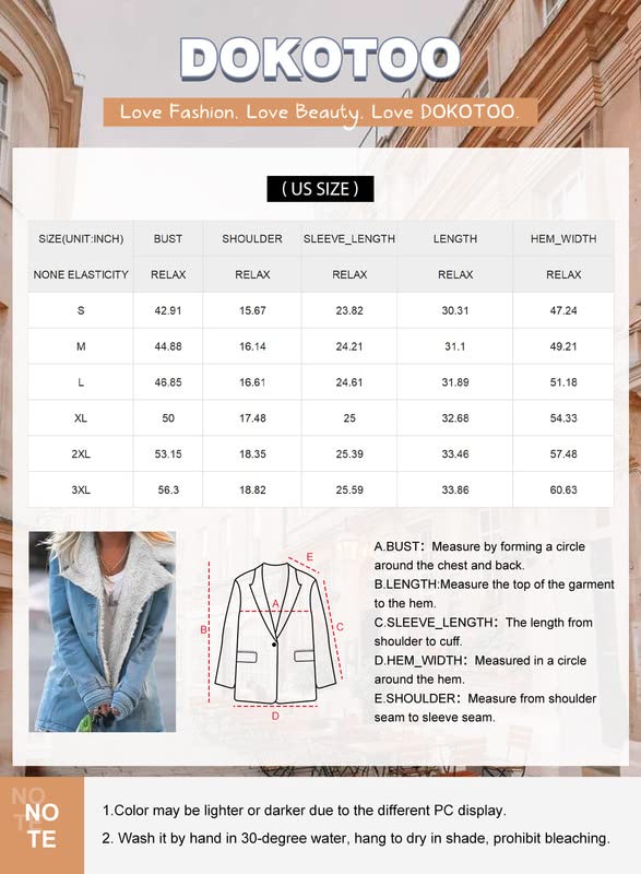 Dokotoo Women's Sky Blue Oversized Denim Jacket