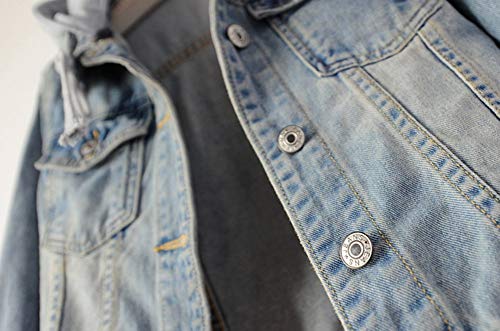 LifeShe Women's Denim Jacket with Detachable Hoodie