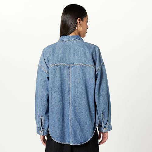 Pilar Women's Long Denim Shirt Jacket - Indigo