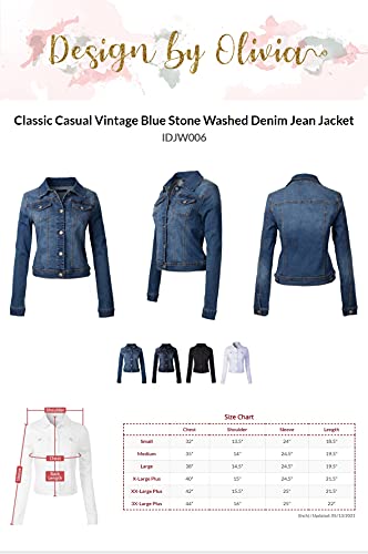 Olivia Women's Vintage Washed Long Sleeve Denim Jacket