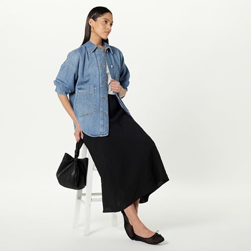 Pilar Women's Long Denim Shirt Jacket - Indigo
