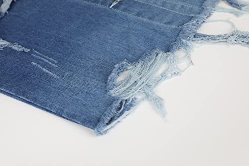 CHARTOU Women's Ripped Denim Jacket - Blue