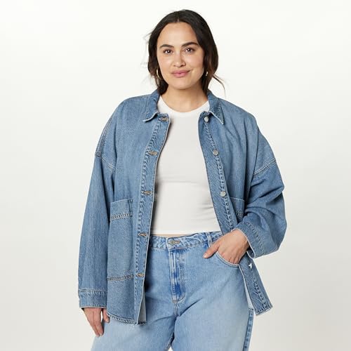 Pilar Women's Long Denim Shirt Jacket - Indigo
