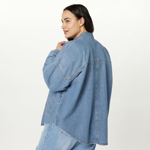 Pilar Women's Long Denim Shirt Jacket - Indigo