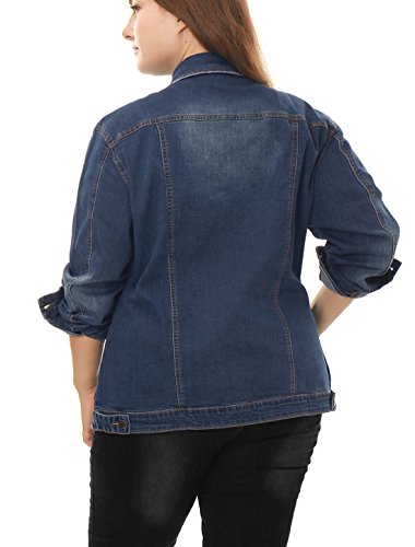 Plus Size Denim Button-Up Jacket for Women