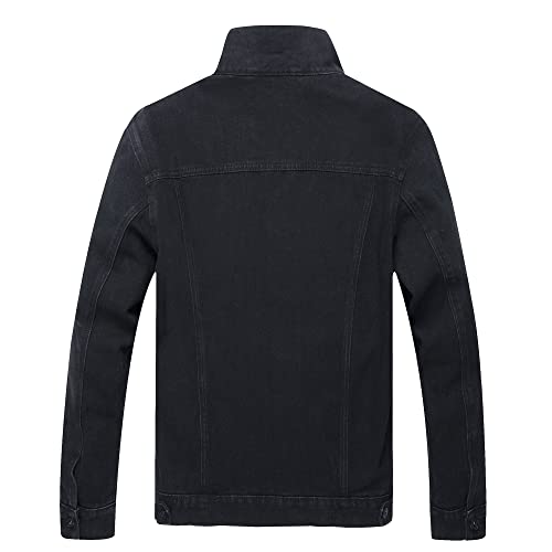 Men's Fashion Black Denim Jacket by Voeeron