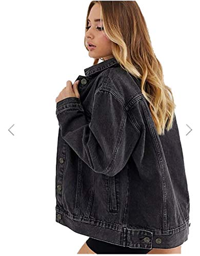 Oversize Vintage Boyfriend Denim Jacket - Black