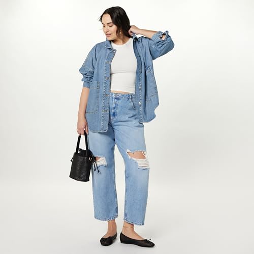 Pilar Women's Long Denim Shirt Jacket - Indigo