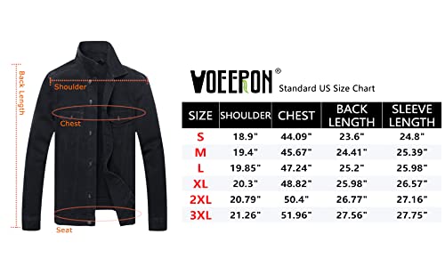 Men's Fashion Black Denim Jacket by Voeeron