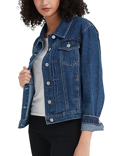 Women's Long Sleeve Denim Button Down Jacket
