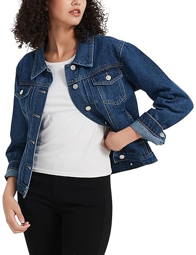 Women's Long Sleeve Denim Button Down Jacket