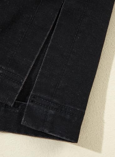 Oversized Black Denim Jean Jacket for Women