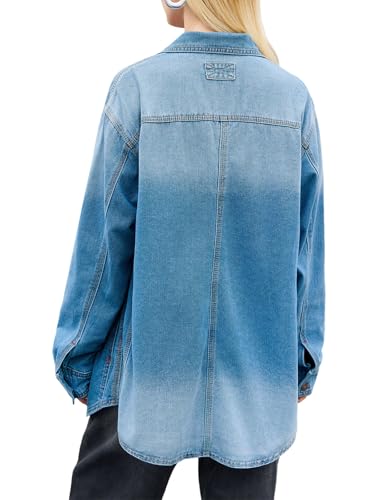 Women's Oversized Denim Jackets with Pockets
