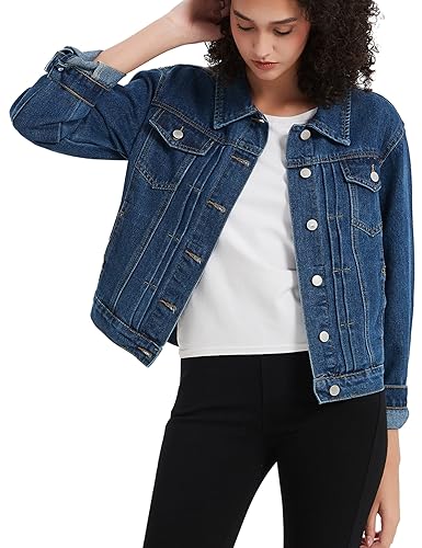 Women's Long Sleeve Denim Button Down Jacket