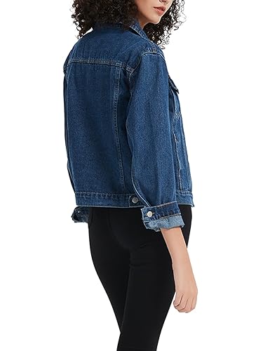 Women's Long Sleeve Denim Button Down Jacket