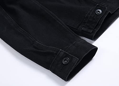 Men's Fashion Black Denim Jacket by Voeeron