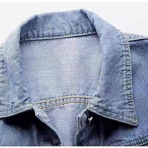 Womens Retro Cropped Denim Trucker Jacket