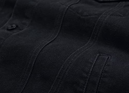 Men's Fashion Black Denim Jacket by Voeeron