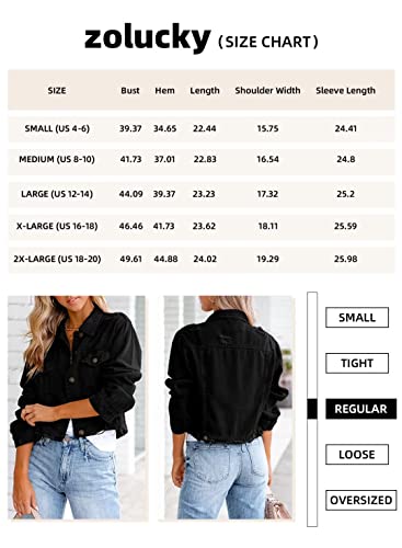 ZOLUCKY Women's Distressed Frayed Hem Denim Jacket