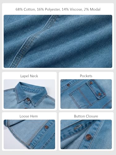 Women's Oversized Denim Jackets with Pockets