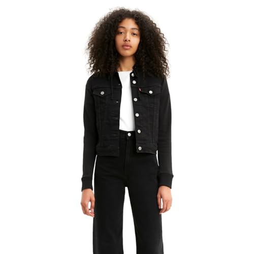 Levi's Women's Hybrid Trucker Jacket, Black, Large