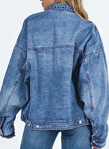 Sky Blue Oversized Denim Jacket for Women