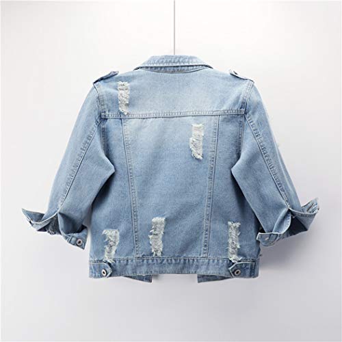 Light Blue 3/4 Sleeve Short Denim Jacket