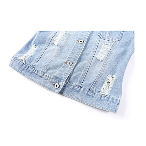 Light Blue 3/4 Sleeve Short Denim Jacket