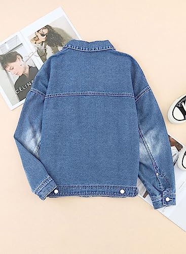 Sky Blue Oversized Denim Jacket for Women