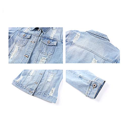 Light Blue 3/4 Sleeve Short Denim Jacket