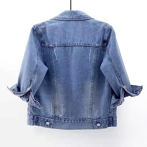 Trendy Plus Size Women's Cropped Denim Jacket