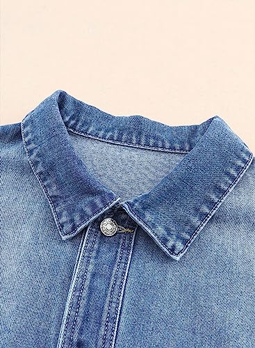 Sky Blue Oversized Denim Jacket for Women