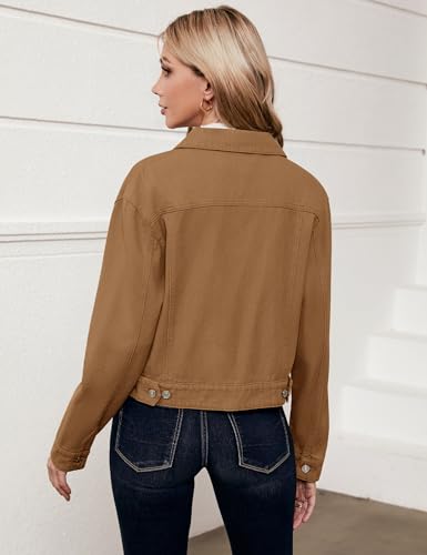 Luvamia Women's Lightweight Cropped Denim Jacket